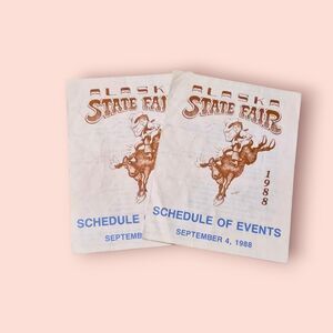 1988 Alaska State Fair Schedule of Events Booklets (Lot of 2)